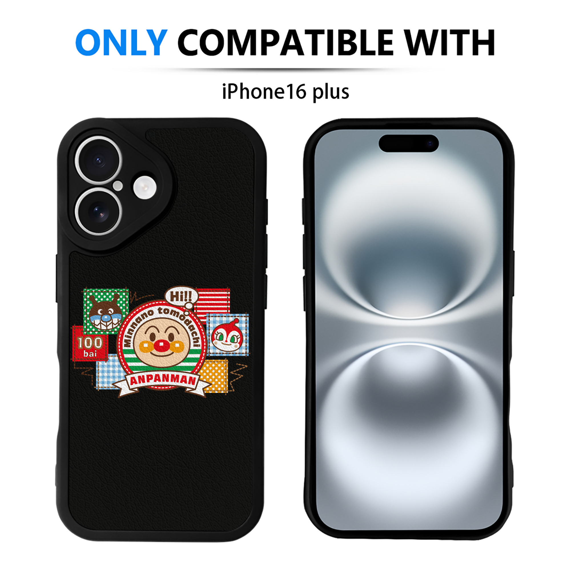 （画像用） アンパンマン Anpanman 【iPhone 16シリーズ対応】シリコンスマホケース（レザー調） 材質：シリコン